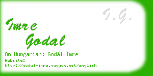 imre godal business card